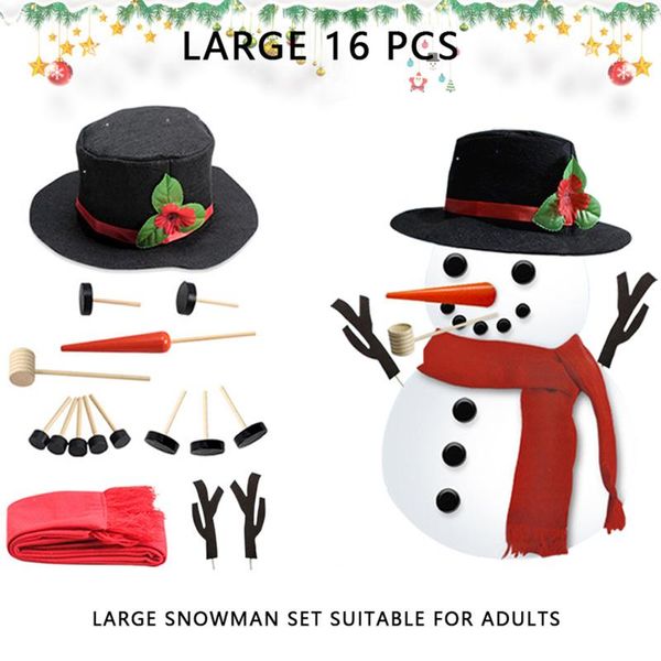 

christmas decorations snowman decoration making kit dress up suit eyes toy gift 16 piece garden mouth snow man