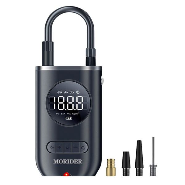 

bike pumps 150psi smart air pump with led light wireless rechargeable electric auto shut off function for car ball