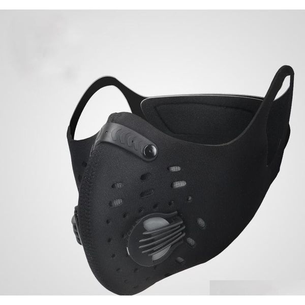 

wholesale- 5 color cycling mask activated carbon anti-pollution masks dustproof mtb mountain bicycle sports road cycling masks face b5 yzrod, Black