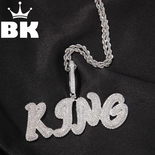 

pendant necklaces hip hop custom double-layer z font overlapping grass combination words name with cz tennis zirconia jewelry, Silver