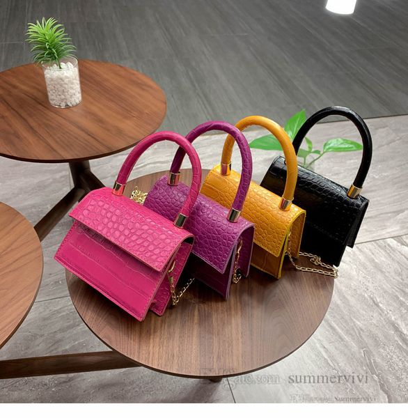 

fashion women satchel crocodile grain handbags ladies metals chain one-shoulder bag luxury lady pu leather crossbody square bags h0171