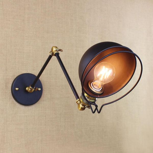

wall lamp classic industrial mechanical adjustable long arm vintage black led lights e27 220v hallway bedroom living room bar