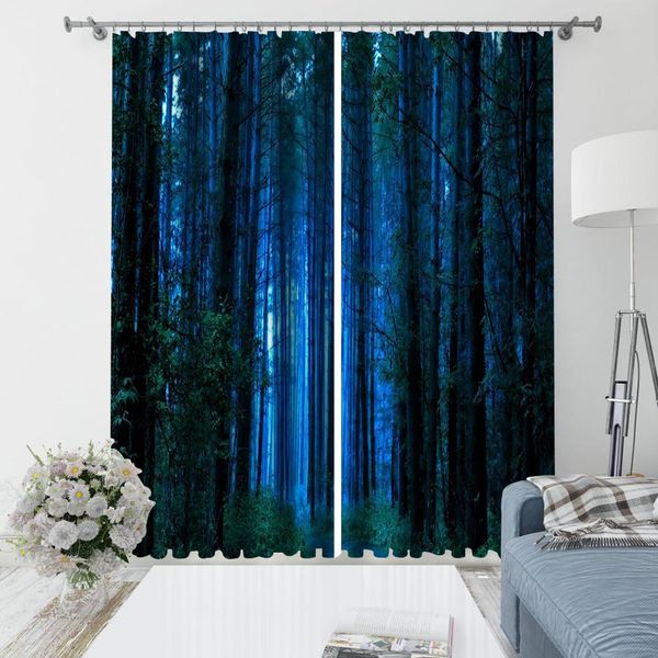 

luxury blackout 3d window curtain for living room green forest curtains modern living room curtains