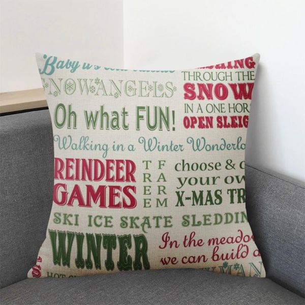 

christmas deer gifts cotton linen throw pillow cushion cover car home sofa decorative pillowcase 45x45cm