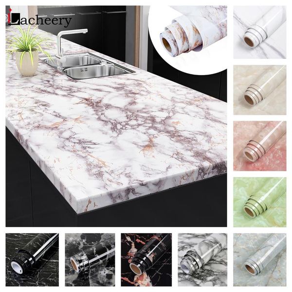 

wallpapers 50 colors waterproof oil-proof marble self adhesive wallpaper film wall stickers bathroom kitchen cupboard home decoration