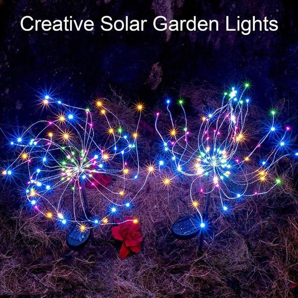 

lawn lamps 1pc led copper wire firework light solar eight-function plug-in