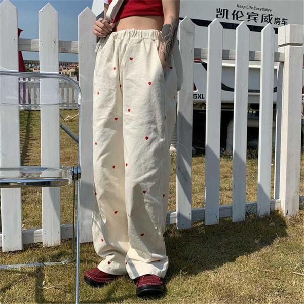 

women's pants & capris dailou summer casual women chic high waisted straight-leg trousers sweatpants female 2021 streetwear, Black;white