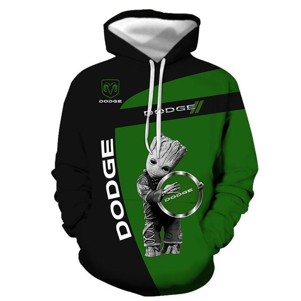 

men's hoodies & sweatshirts fall style dodge logo hoodie men jacket 3d pattern sweatshirt hip-hop cool sportswear harajuku clot, Black