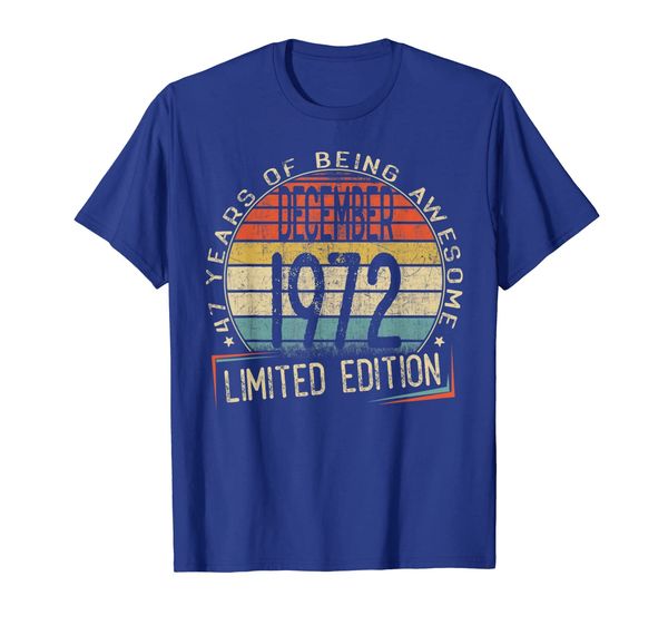 

47 years old 47th birthday gift born in december 1972 tshirt, White;black