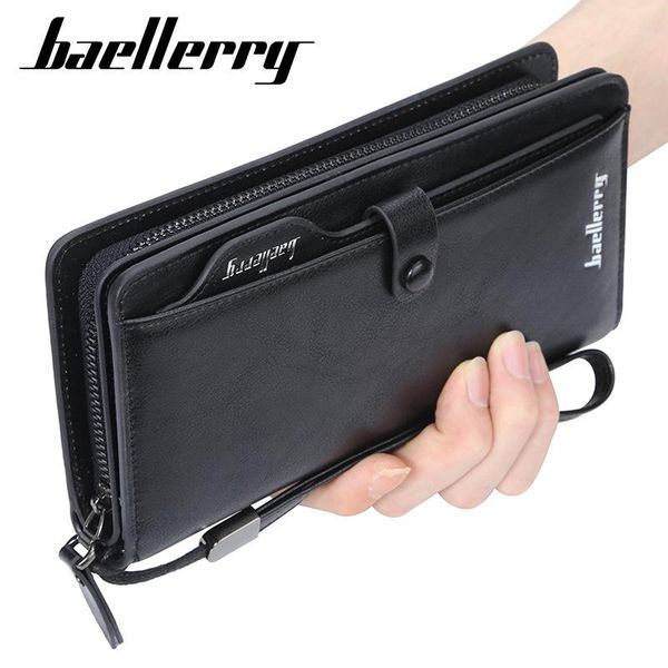 

new men long fashion wallets desigh zipper card holder leather purse solid coin pocket male purse, Red;black