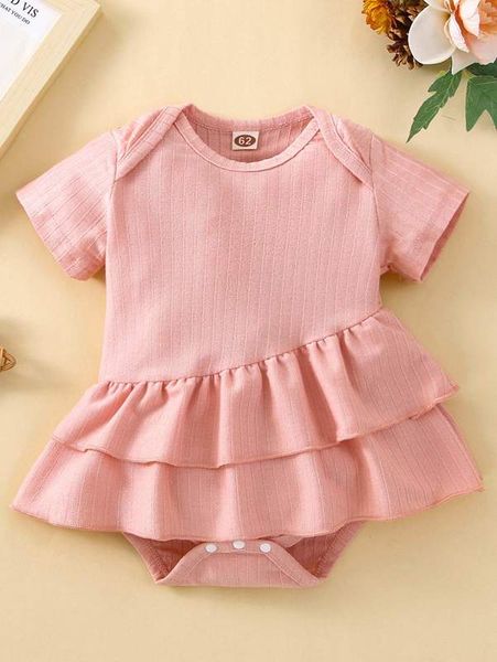 

baby tiered layer ruffle combo bodysuit dress she, Red;yellow