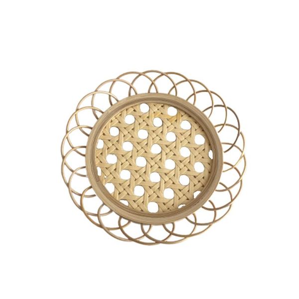 

mats & pads natural bamboo hollow tea cup placemat holder dessert plate table heat insulation pot coasters