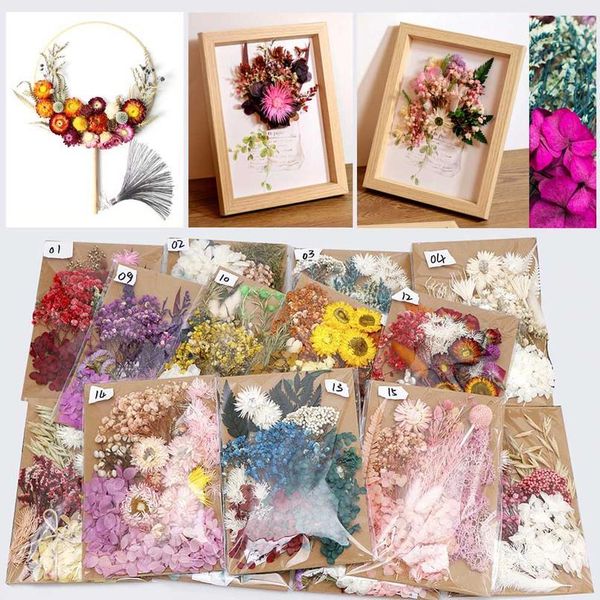 

real dried flowers for home decoration wedding birthday decoration diy frame double-sided glass frame desko qylblt