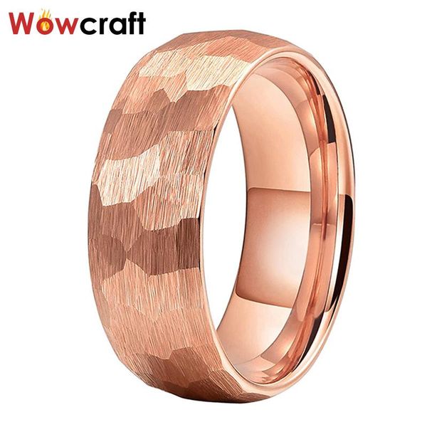 

wedding rings 8mm rose gold tungsten carbide ring for men women comfort fit band inside engraved, Slivery;golden