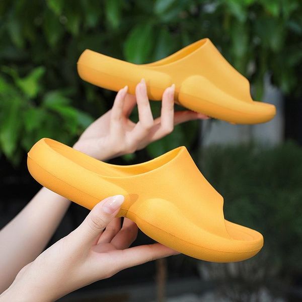 

slippers soft thick platform summer beach eva sole slide sandals leisure men ladies indoor bathroom anti-slip shoes, Black