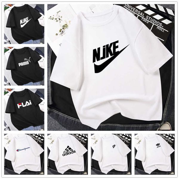 

2021 summer men's new short sleeve t-shirt pure cotton base shirt, White;black