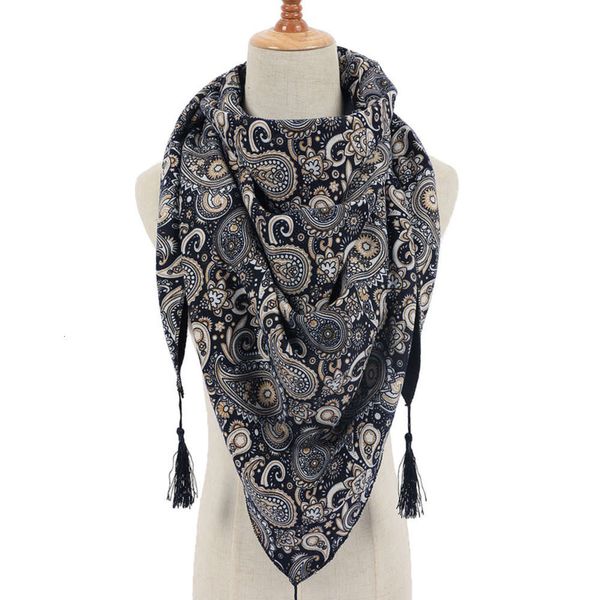 

totem national style winter warm plush new triangle shawl scarf, Blue;gray