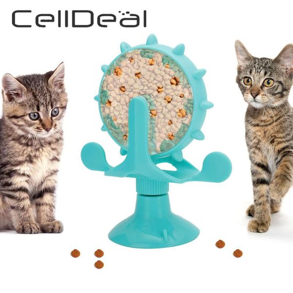 

cat toys pet products accessories treat leaking toy interactive rotatable wheel for cats kitten dogs teasing windmill