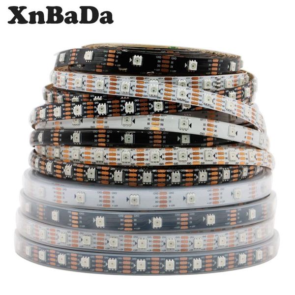 

strips ws2815(ws2813 update) rgb led pixel strip individually addressable black/white pcb dual-signal light 30/60/144 leds/m dc12v