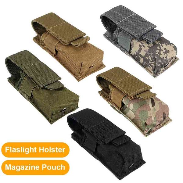 

tactical molle m5 flashlight pouch cqc single pistol magazine torch holder case outdoor hunting knife light holster bag