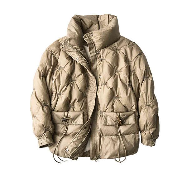 

shuchan - women's duck feather coat, wide waist zipper et, winter 90%, 2021, Black