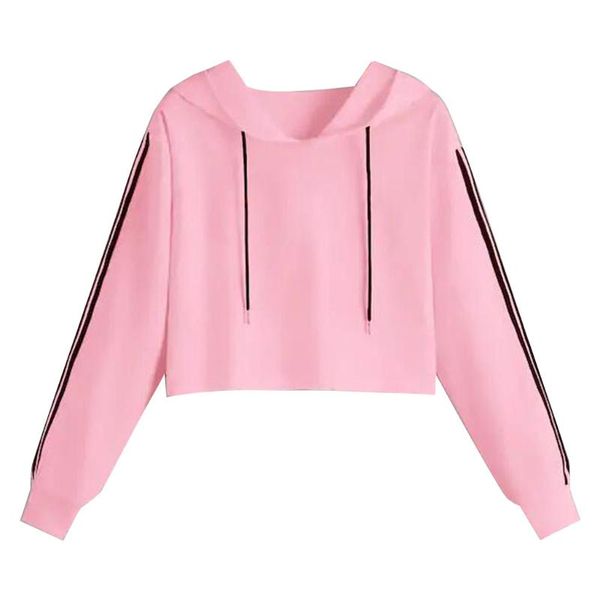 

women's hoodies & sweatshirts women crop hoodie sweatshirt jumper sweatershirts short coat sport pullover hooded female autumn winter, Black