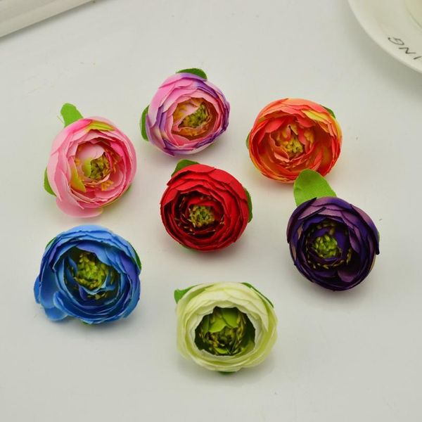 

10pcs silk tea rose bud artificial flowers head for wedding decoration diy wreath gift box scrapbooking craft fake jllqai