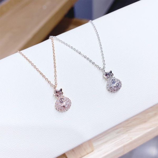 

chains fashion money bag necklace personalized lucky full men's and women's clavicle chain jewelry, Silver