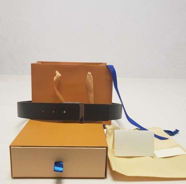 

2021 fashion big buckle genuine leather belt with box designer belts men women new mens belts aa6, Black;brown