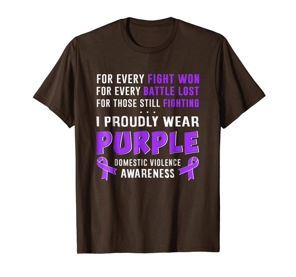 

i proudly wear purple domestic violence awareness t shirt, White;black