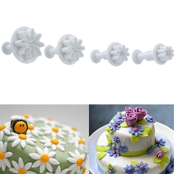 

baking & pastry tools 4pcs plum flower plunger cutter sugarcraft fondant cake decorating diy tool cookie molds biscuit 40