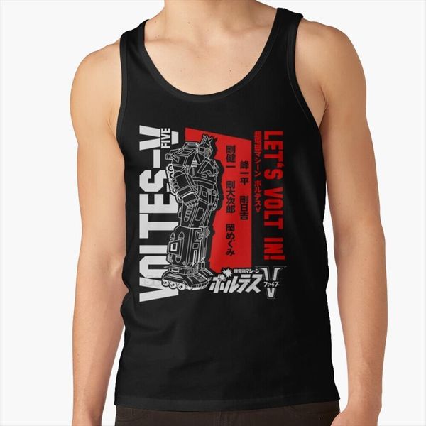 

robot voltes v mens workout tank fitness clothing running vest 5 mecha anime retro, White;black