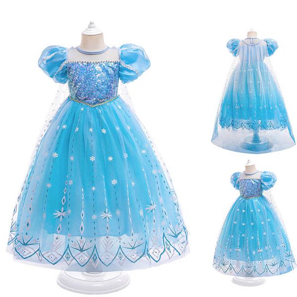 

girls dresses children clothing kids clothes princess dress long lace sequin birthday party wear b8548, Red;yellow