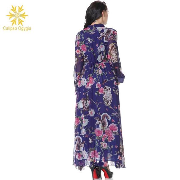 

casual dresses england brish vintger drowing women 2021 plus size 4xl 5xl 6xl asymmetrical chiffon stand neck party long dress robe fem, Black;gray