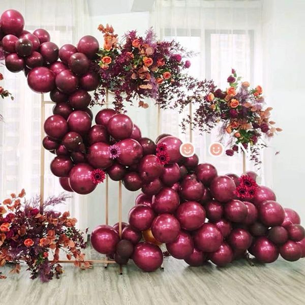 

30pcs burgundy latex balloons wedding decoration baby shower birthday party decor air helium globos supplies backdrop garland