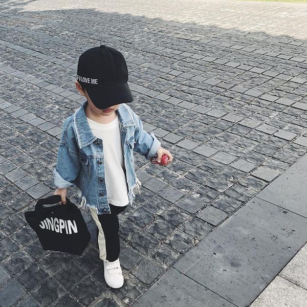 

coat 2021 autumn winter est baby denim jacket child clothes patchwork jeans lapel shirt outerwear casual daily outfit, Blue;gray