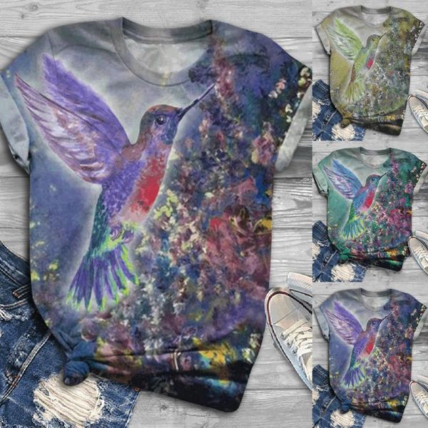 

women's t-shirt plus size 2021 women clothing short sleeve 3d animal printed o-neck tee woman clothes, White