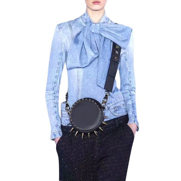 

vintage female jacket sleeve ruched denim women's jackets fashion clothes scos, Black;brown