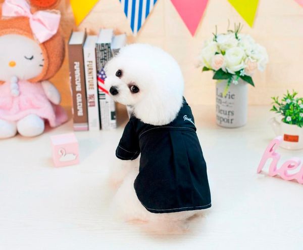 

dog apparel shirt coat pet puppy cotton black white spring summer fashion design clothes chihuahua yorkie