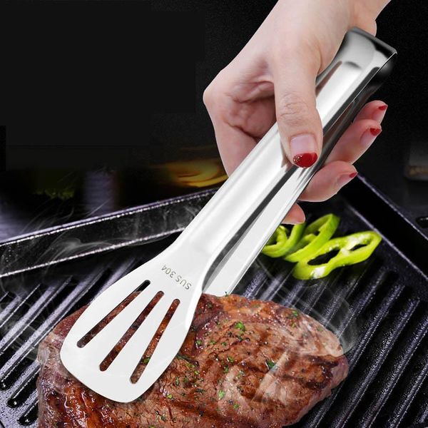 

forks tong stainless steel kitchen buffet cooking tool anti heat bread clip pastry clamp barbecue tongs