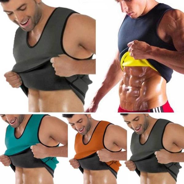 

men's body shapers men vest neoprene sauna ultra thin sweat shirt shaper slimming corset, Black;brown