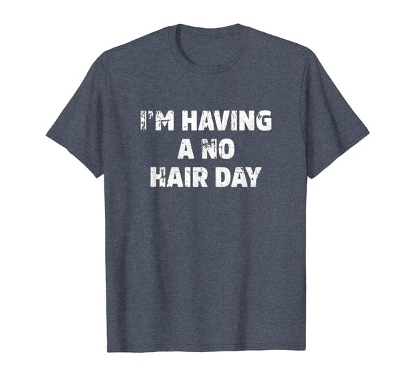 

i'm having a no hair day. bald man t-shirt, White;black