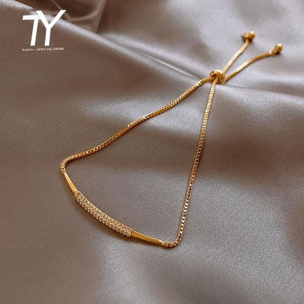 

2020 designer's mini zircon bamboo shaped bracelet fashionable european and american female jewelry students' versatile bracelet, Golden;silver