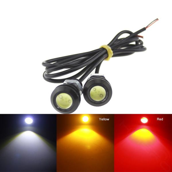 

emergency lights 2x car led signal bulb cob auto drl daytime running light eagle eye fog lamp brake reverse parking styling yellow red 18mm