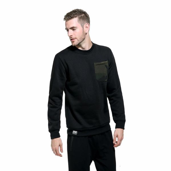 

hoodies & men's sweatshirts fall 2021 camouflage pocket sweatshirt round neck fashion warm and comfortable casual men plus size top, Black