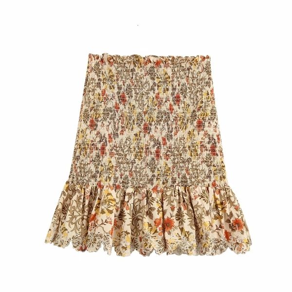 

women floral print shrink fold mini skirt faldas mujer ladies high waist hem embroidery ruffles chic vestidos slim skirts qun595 cx200703, Black
