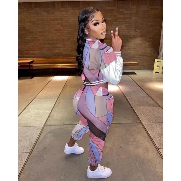 

women's two piece pants women autumn and winter baseball uniform retro casual style sports suit button stretch thick streetwear tights, White