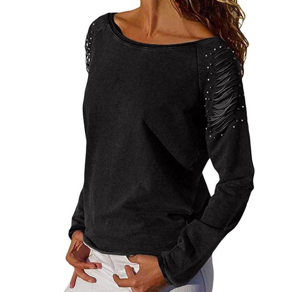

womens blouse casual strappy long sleeve pearl shirt blouse solid color womens and blouses streetwear 2021, White