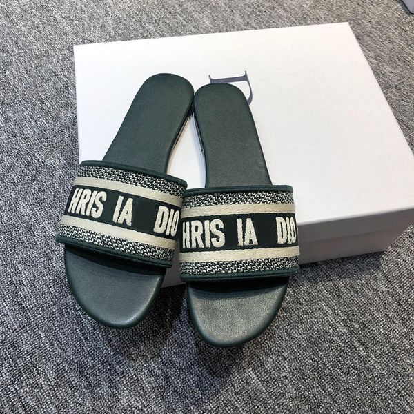 

slippers d family embroidered slippers women's flip flops zly 5rbh, Black