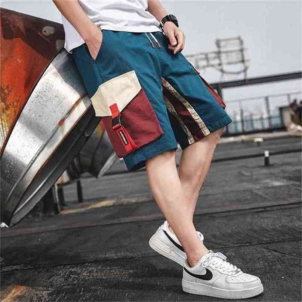 

summer shorts mens casual sports cargo middle pants fashion solid color loose thin multi pocket sweatpants men s-4xl 210713, White;black